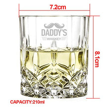 Load image into Gallery viewer, Personalised Whiskey Tumbler Custom Gift for Men Dad Grandpa Daddy Him Husband Engraved Whisky Glass for Birthday Father&#39;s Day Christmas Gift with Any Name (Text)
