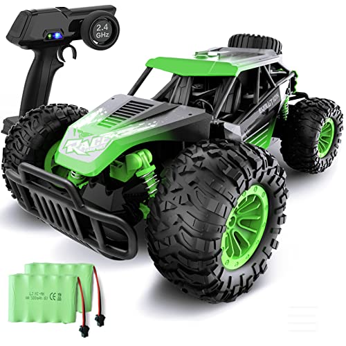Remote Control Car, GizmoVine 1:14 Scale High Speed Remote Control Car Trucks Vehicle Toys for Boys, 2.4 GHz Off-Road Monster Truck with 2 Rechargeable Batteries, Gifts for Kids and Adults(Green)