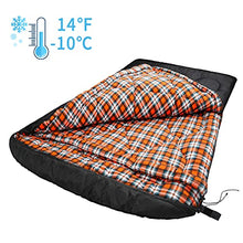 Load image into Gallery viewer, Winter 0 Degree Double Sleeping Bag, Double Wide Queen Size Sleeping Bag With 100% Cotton Flannel Lining, Warm And Waterproof 2 Person Sleeping Bag For Cold Weather Camping, Fishing or Hunting
