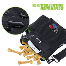 Load image into Gallery viewer, Pecute Large Dog Treat Pouch Bag - Upgrade with Water Bottle Holder, Waterproof Walking Bag Multiple Pockets, Adjustable Waist &amp; Shoulder Belt 3 Ways to Wear for Training Walking Outdoor Use (Black)

