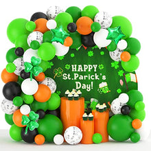 Load image into Gallery viewer, St. Patrick&#39;s Day Green Balloons Garland Arch Kit, 81pcs Jungle Theme Party Balloons Garland,Shamrock Aluminum Film Balloon Latex Balloons Decorations for Hawaii Party Birthday Wedding Supplies
