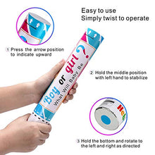 Load image into Gallery viewer, Gender Reveal Confetti Cannon Poppers 2 Pink and 2 Blue Boy or Girl 12 Inch Shooter with Biodegradable Confetti for Baby Gender Reveal Party Announcement
