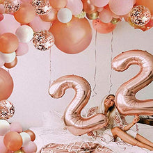 Load image into Gallery viewer, Rose Gold Balloon Garland Arch Kit, 152 Pieces Rose Gold Pink White and Gold Confetti Latex Balloons for Baby Shower Wedding Birthday Graduation Anniversary Bachelorette Party Background Decorations
