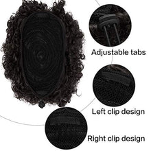 Load image into Gallery viewer, Afro Puff Kinky Curly Drawstring Ponytail Bun Synthetic Hair for African American updo Hair Extension with 2 Clips in Bun Ponytail Extensions X-Large Size
