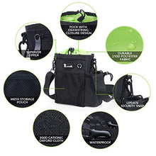 Load image into Gallery viewer, Pecute Large Dog Treat Pouch Bag - Upgrade with Water Bottle Holder, Waterproof Walking Bag Multiple Pockets, Adjustable Waist &amp; Shoulder Belt 3 Ways to Wear for Training Walking Outdoor Use (Black)
