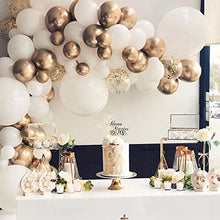 Load image into Gallery viewer, Futureferry Balloon Garland Arch Kit-116 Pcs White and Gold Balloons-Wedding Birthday Bachelorette Engagements Anniversary Party Backdrop DIY Decorations
