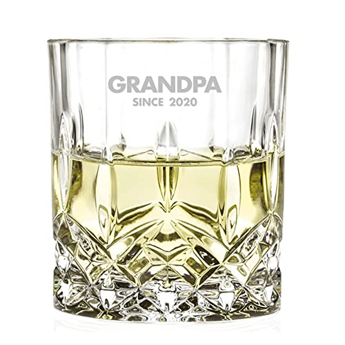 Personalised Whiskey Tumbler Custom Gift for Men Dad Grandpa Daddy Him Husband Engraved Whisky Glass for Birthday Father's Day Christmas Gift with Any Name (Text)