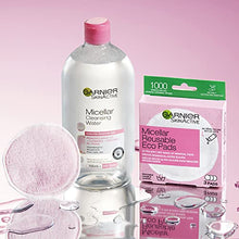 Load image into Gallery viewer, Garnier Micellar Cleansing Water For Sensitive Skin 700ml, Gentle Face Cleanser &amp; Makeup Remover, Fragrance Free, Recognised By The British Skin Foundation, Use With Reusable Micellar Eco Pads
