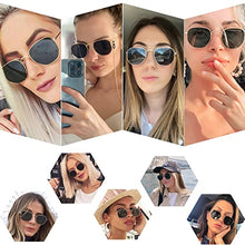 Load image into Gallery viewer, Polarized Sunglasses for Women Men Vintage Trendy Metal Frame Square Sunglasses UV400 Protection Gold Frame/Black Lens
