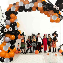 Load image into Gallery viewer, Halloween Balloon Arch Kit, Black Orange Balloon Garland Kit with Big Spider Latex Balloon, Halloween Balloon Decorations Set for Halloween Party Decor Indoor Outdoor
