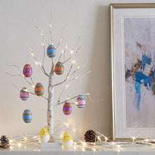 Load image into Gallery viewer, Eambrite White Easter Tree with Colourful Fillable Eggs Battery Operated Twig Tree with Lights Easter Gifts for Children (60cm/2ft)

