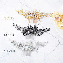 Load image into Gallery viewer, Handcess Bride Wedding Hair Combs Silver Rhinestone Bridal Hair Accessories and Headpiece for Women (Black)
