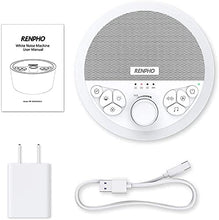 Load image into Gallery viewer, RENPHO White Noise Machine Rechargeable, Sound Machine with 8 Night Light for Baby Sleep, Sleep Machine Non-looping 29 HI-FI Soothing Sounds for Relaxation, for Travel, Home, Office Privacy
