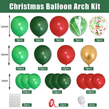 Load image into Gallery viewer, Christmas Balloon Arch Kit, Red Green Merry Christmas Balloons Garland Arch Kit, 90pcs Red Green Gold Latex Balloons Agate Balloons for Christmas Holiday New Year Birthday Party Decorations

