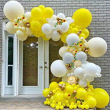 Load image into Gallery viewer, Yellow Balloons Arch Garland Kit, Pastel Yellow Balloons Macaron Yellow Grey Balloons Yellow White Balloons Artificial Sunflower Vine Metallic Gold Balloons Gold Confetti Balloons
