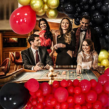 Load image into Gallery viewer, Red Black and Gold Balloons Arch Garland Kit 157 PCS Black Red metallic gold Latex Party Balloons set for Birthday Decoration Wedding Valentines Casino Card Night Las Vegas Party Decorations Supplies
