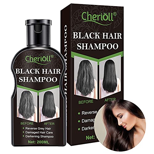 Black Hair Shampoo, Darkening Shampoo, Hair Growth Shampoo, Grey Reverse Hair Color Shampoo Natural Darkening Black Hair Ginger Colorin, Restore Lustrous and Shiny Hair