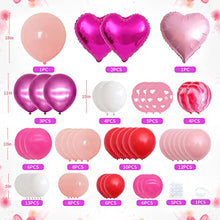 Load image into Gallery viewer, Pink Balloon Arch Kit, Rose Gold Balloon Arch Kit, Pastel Balloon Arch Kit, Pink Balloons and Heart Foil Balloons for Girls Baby Shower Valentine Wedding Birthday Decoration
