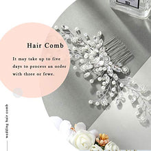 Load image into Gallery viewer, Mayelia Pearl Bride Wedding Hair Comb Silver Hair Clips Crystal Wedding Headpiece Bridal Hair Accessories for Women and Girls
