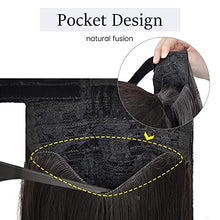 Load image into Gallery viewer, FESHFEN 24&quot; Long Straight Wrap around Ponytail Extensions Synthetic Clip in Ponytail Hair Extensions Hairpiece for Women 130g, Medium Brown
