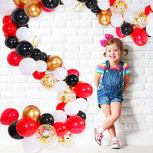 Load image into Gallery viewer, Tatuo 112 Pieces Balloon Garland Kit Balloon Arch for Graduation Casino Card Night Poker Las Vegas Wedding Birthday Party Decorations (White Black Red)
