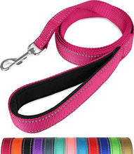 Load image into Gallery viewer, Taglory Reflective Dog Training Lead, Neoprene Padded Handle and Metal Hook, 1.2 m x 2.0 cm Nylon Leash for Small Dogs, Hot Pink
