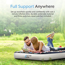 Load image into Gallery viewer, Active Era Luxury Camping Air Bed with USB Rechargeable Pump - Single Size Inflatable Air Mattress with Travel Bag, Portable Air Pump with USB Charging Cable and Foot Pump
