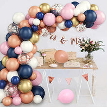 Load image into Gallery viewer, Balloon Arch Kit, Navy Blue and Pink Balloon Garland Kit, 80PCS Baby Shower Balloons Arch with Navy Blue Pink Gold Balloons, Birthday Party Balloons Kit for Baby Shower Wedding Birthday Party Decor
