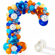 Load image into Gallery viewer, Sheepdog Party Balloon Garland &amp; Arch Kit, Blue Orange Blush Paw Latex Balloons Confetti Balloon Foil Balloon Strip Set for Bluey Theme Kids Dog Birthday Party Decorations

