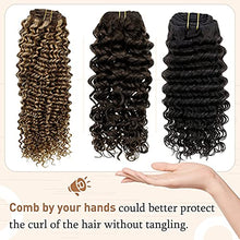 Load image into Gallery viewer, Easyouth Clip in Hair Extensions Real Human Hair Natural Wavy Clip in Extensions Curly Hair Darkest Brown Hair Extensions Clip in 22 Inch 100g 7Pcs
