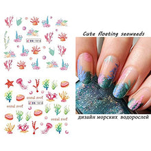 Load image into Gallery viewer, Firot Summer Ocean Nail Stickers Nail Art Water Transfer Decals Summer Nail Art Supplies Ocean Design Sticker Acrylic Nails Mixed Shapes Nail Ocean Shell Starfish Sea Animals 12 Sheets
