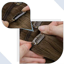 Load image into Gallery viewer, [Big Promotion] LaaVoo Real Human Hair Clip in Hair Extensions Blonde Balayage 18inch Clip in Extensions Real Hair Balayage Brown and Blonde Clip on Hair Extensions Human Hair Double Weft 5pcs 70g
