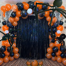 Load image into Gallery viewer, Halloween Balloon Garland Arch kit 171 Pieces with Halloween Spider Web Black Orange Gray Balloons Spider Balloons for Halloween Day Party Decorations

