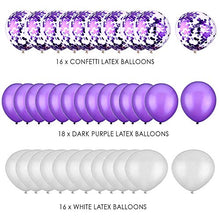 Load image into Gallery viewer, VIROSA Pack of 50 12inch Purple White Confetti Balloon set, Premium Quality High Grade Party Latex Balloons, Ideal for Birthday, Wedding, Baby Shower, Decoration, Anniversary
