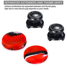 Load image into Gallery viewer, Playrealm FPS Thumbstick Extender &amp; 3D Texture Rubber Silicone Grip Cover 2 Sets for PS5 Dualsenese &amp; PS4 Controller (Camouflage Red)
