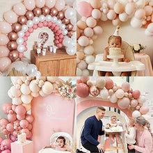 Load image into Gallery viewer, Pink Balloon Arch Kit Girls, Matte Balloon Garland, Pink Blush Rose White Double-Stuffed Party Decoration for Retro Boho Birthday Party, Wedding, Baby Shower, Bridal Shower, Hen Party, Anniversary
