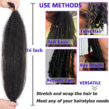 Load image into Gallery viewer, Leeven 16 Inch Pre Separated Springy Twist Hair for Afro Marley Locs 8 Packs Pre-Fluffed Popping Spring Twist Crochet Hair for Distressed Locs Afro Kinky Curly Marley Braiding Hair Extensions /1B#
