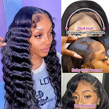 Load image into Gallery viewer, Wigs 10-30 Inch Malaysian Loose Deep Wave Wig 13x4 Lace Front Human Hair Wigs for Black Women 180% Density Remy 4x4 Lace Closure Curly Wig Wig (Color : 4x4 Wig, Stretched Length : 28inch(70cm))
