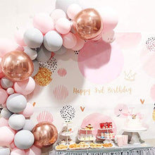 Load image into Gallery viewer, Balloon Arch Kit, Grey Pink Latex Party Balloon &amp; 4D Rose Gold Foil Balloons Decoration, 109PCS (53pcs Double-Stuffed Pastel Balloons) for Valentine&#39;s Day, Wedding Baby Shower Birthday
