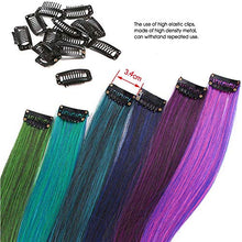 Load image into Gallery viewer, ColorfulPanda 20Pcs Coloured Hair Extensions Clip in Hair Extensions Rainbow Colorful Synthetic Straight Hair for Girls Women Party Long Straight Hairpieces(20 Inches)
