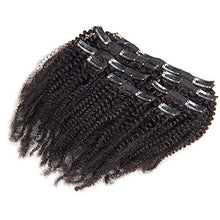 Load image into Gallery viewer, Riya 4B 4C Remy Hair Afro Kinky Curly Clip in Hair Extensions Brazilian Human Hair Clips in Real Hair Extensions for Black Women Can Be Dyed 120G/Set(12inch,Natural Black)
