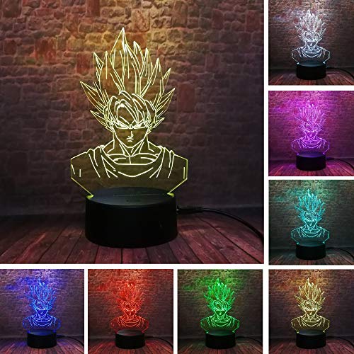 3D Illusion Lamp,Seven Dragon Ball Gifts Toys Decor LED Night Light Lamp 7 Colors Touch Control USB Powered Party Decoration Lamp,3D Visual Lamp for Home Décor Xmas Birthday Gifts