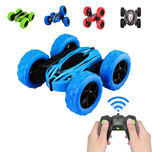 Pup Go Remote Control Stunt Car - 4WD 2.4Ghz 360° Flips Rechargeable RC Car for Kids, Radio Controlled Car Toys, Gifts for 3 4 5 6 7 8 9 Year Old Boys (Blue)