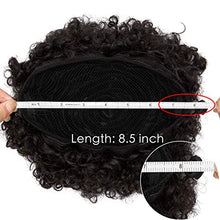 Load image into Gallery viewer, Afro Puff Kinky Curly Drawstring Ponytail Bun Synthetic Hair for African American updo Hair Extension with 2 Clips in Bun Ponytail Extensions X-Large Size
