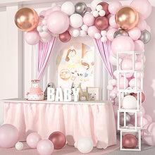 Load image into Gallery viewer, VAINECHAY Balloon Arch Kit Pink White - Metallic Latex Party Balloons Garland Confetti for Girls Baby Shower, Wedding, Bridal Shower, Women Birthday Decorations
