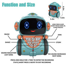Load image into Gallery viewer, KaeKid Robot Toys for Kids, Interactive Smart Robot with Voice Control, Speech Recognition, Singing, Dancing, Repeating and Recording, Telling a Story, Gifts for 3 4 5 6 7 Year Old (Blue)
