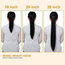 Load image into Gallery viewer, Straight Ponytail Extension 20 Inch Natural Long Ponytails Wrap Around Clip in Hair Piece Synthetic Hairpieces for Women
