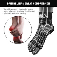 Load image into Gallery viewer, AVIDDA Plantar Fasciitis Socks 1 PAIR, Compression Foot Sleeves for Sport Arthritis Pain Relief, Ankle Support Brace for Men and Women Black M
