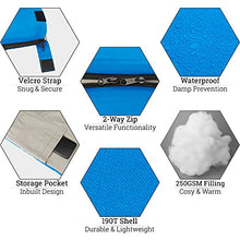 Load image into Gallery viewer, Double Sleeping Bag For Adults, Envelope 2 Season Summer Spring Autumn 250gsm, Outdoor Camping, Lightweight Carry Bag, Storage Pockets, 200cm x 150cm, Trail
