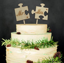 Load image into Gallery viewer, Mr Mrs Wooden Wedding Cake Topper Lovely Wood Table Cake Decor for Home Birthday Party Wedding Decoration Supplies

